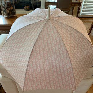 Dior Pink White Trotter Monogram Umbrell